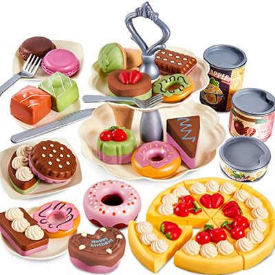 Kids kitchen dessert set kids toys kitchen accessories kids food toys with dessert stand kids learning toys