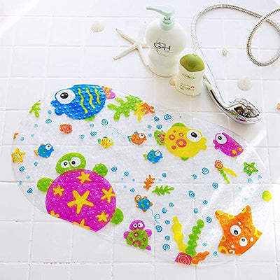 non-slip children's bath mat, PVC bath mat shower mat with powerful suction cups massage function baby bath mat