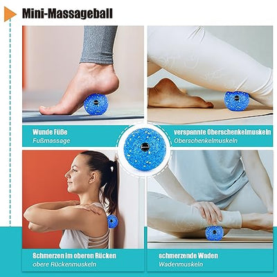 Faszienrollen-Set mit 3D-Strukturmassage, Mini-Faszienrolle, Faszienball und Duoball, Faszien-Set