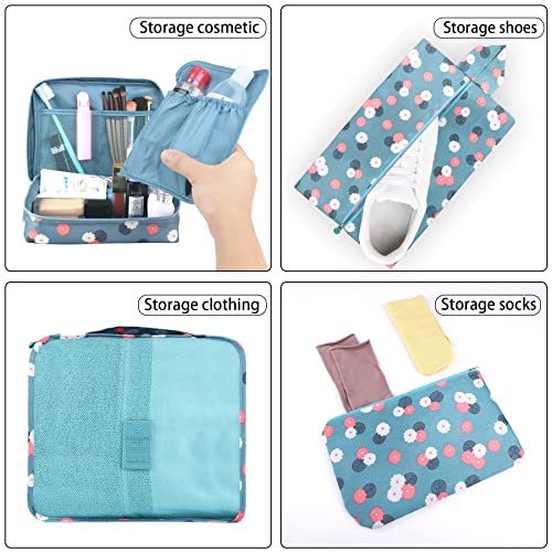 Pack of 8 Packing Cubes, Suitcase Organisation Cubes, with Shoe Bag, Laundry Bag, Travel Organisers, Clothes Bags, for Backpack