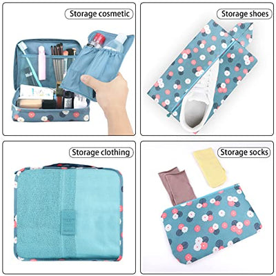 Pack of 8 Packing Cubes, Suitcase Organisation Cubes, with Shoe Bag, Laundry Bag, Travel Organisers, Clothes Bags, for Backpack