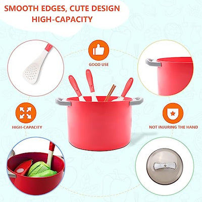 41pcs Kitchen Toy Set, Kids Role Play Kitchen Pretend Toy, Cookware Cooking Utensils Pan Toy Kit, Kitchen Accessories Cooking Pots and Pans