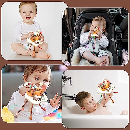 Toy, silicone pull cord activity toy baby, sensory toy baby motor activity toy baby