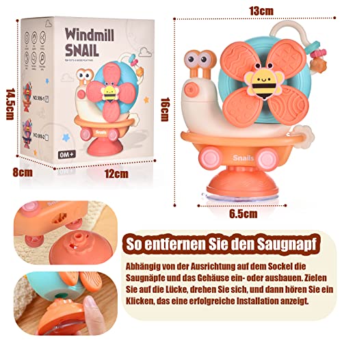 High chair suction cup toy baby spinner from 6-12 months, motor skills toy