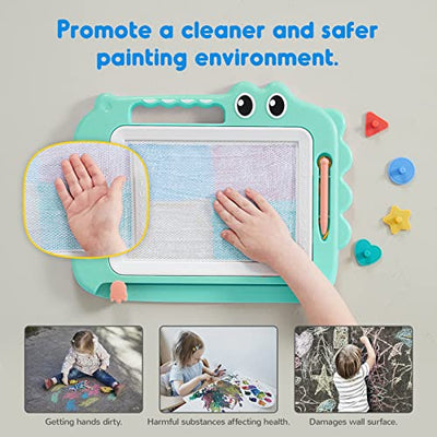 Toy for kids, magnetic drawing board for early learning, colorful erasable painting board, gift for baby, drawing pad with four stamps