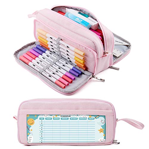 Pencil Case with 3 compartments Large Capacity Pencil Case Pencil Case Pencil Case for School & Office