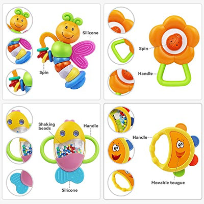 Baby Rattle Teething Ring Set Baby Toy