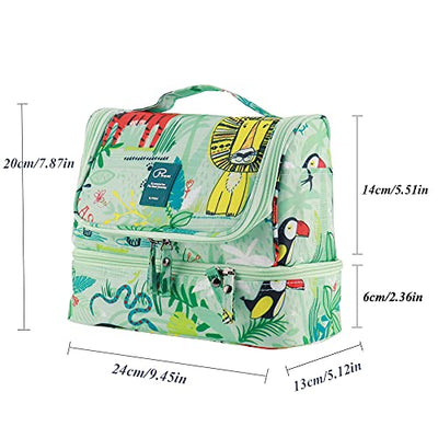 Toiletry Bag Travel Toiletry Bag Foldable Waterproof Cosmetic Bag Constitution Shower Bag with Carrying Handle and Hook for Travel, Toiletries, Makeup (Animal)