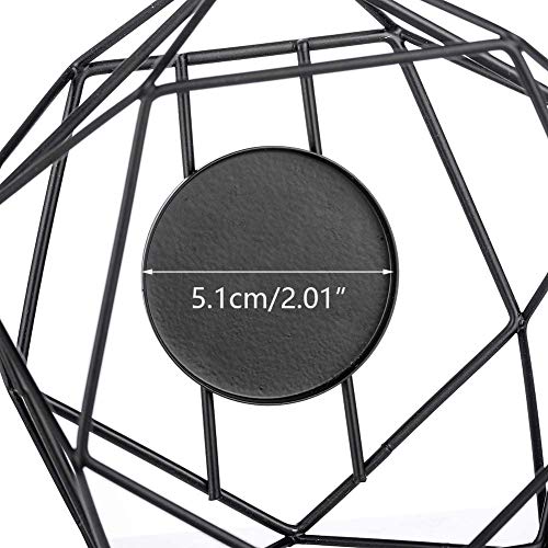 Tealight holder Candle holder Metal Black - Set of 2 Geometric Tealight Candle Holder Pillar Candle Lantern Modern Geo Deco