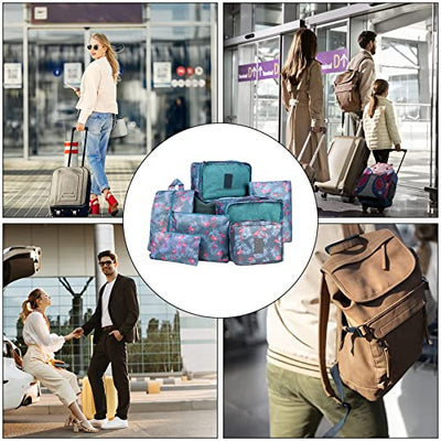 Pack of 8 Packing Cubes, Suitcase Organisation Cubes, with Shoe Bag, Laundry Bag, Travel Organisers, Clothes Bags, for Backpack