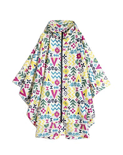 Rain poncho stylish waterproof raincoat with hood zipper