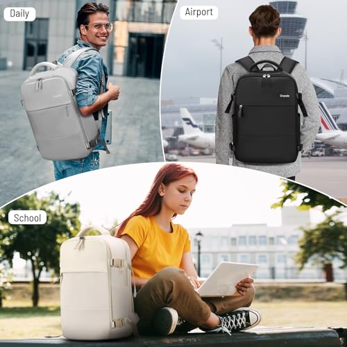 Travel backpack, laptop backpack for 15.6 inch laptop, 40L backpack with shoe bag&organizer, anti theft business work hand luggage backpack for business hiking travel