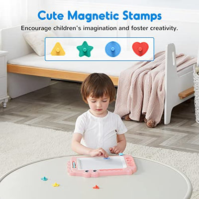 Toy for kids, magnetic drawing board for early learning, colorful erasable painting board, drawing pad with four stamps