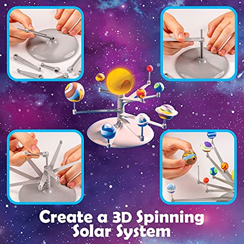 Mini Galaxy 3D Solar System modeling clay set, 10 bags of self-drying modeling clay for children to make a moving solar system themselves