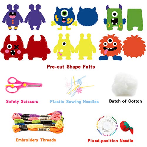 Monster Sewing Kit Sewing Kits for Kids Jungle Animal Felt Sewing Kit Wild Animal Beginners Sewing Kit