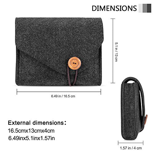 Felt Storage Case Bag, Portable Travel Electronics Accessories Organizer Bag for MacBook Laptop Mouse Power Adapter Cable Power Bank Mobile Phone Accessories Charger SSD HHD