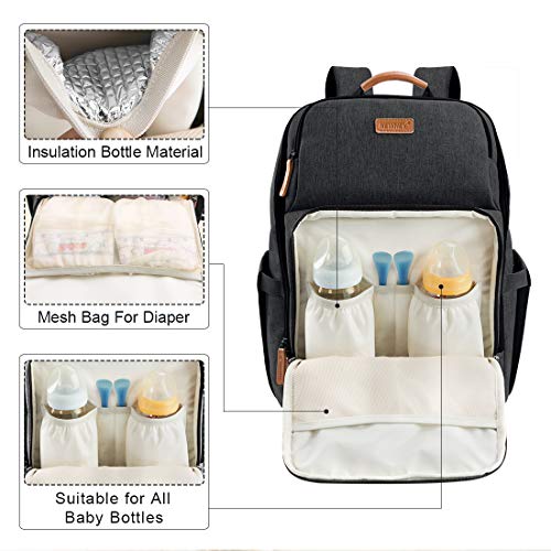 Multifunctional Large Capacity Baby Bag Travel Backpack And 2 Stroller Straps For Traveling