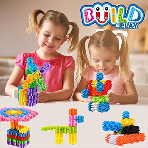 Gears Interlocking Learning Set - Building Set for Beginners - Construction Toy Set Building Kit Toy 180 Parts - 10 Colors