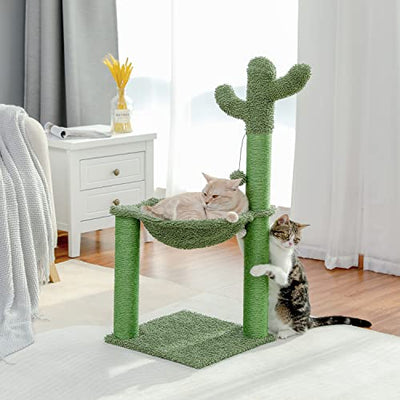 Cat Scratching Post, Cactus Tree, Stylish Scratching Post, Green Hammock with Ball