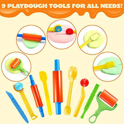 44 pieces modeling tool set for kids, modeling clay accessories with model cookie cutters, dough plasticine tools modeling tool kitchen toys educational toys