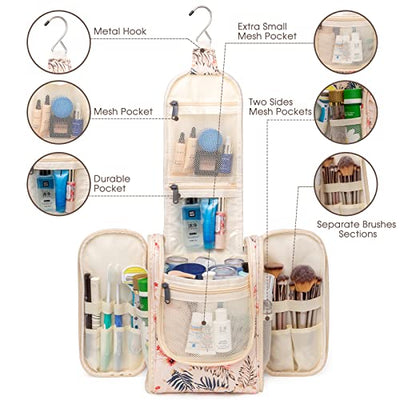 Travel toiletry bag for hanging.