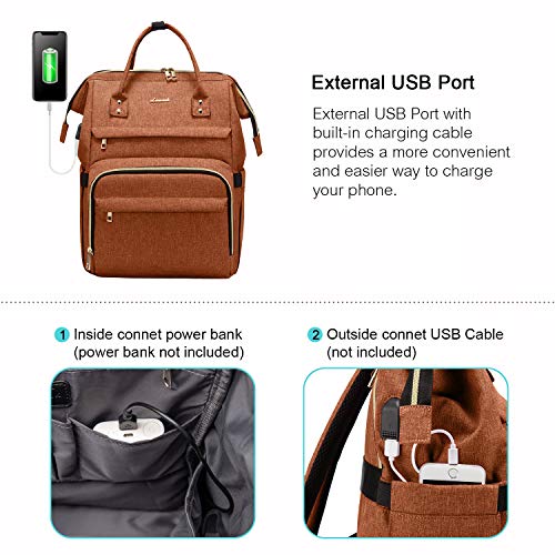 Laptop Backpack 15.6 Inch, Stylish Backpack, Waterproof Rectangular School Backpack Uni with USB Charging Port, for Travel Job Buseniss