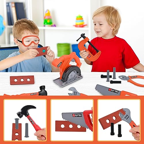 Toddler Tool Set with Children's Tool Belt, Children's Toy with Circular Saw & Angle Grinder, Tool Set Construction Set Game Tools