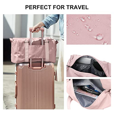 Sports Travel Bag Large Sports Bag, Weekend Bag, Carrying Bag for Airplane, Beach Bag, Overnight Bag, Waterproof Hospital Bag, Luggage Bag with Wet Bag