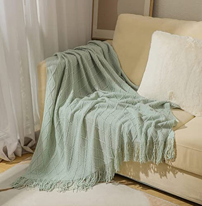 Living Blanket Soft Knit Wool Blanket Tassel Cuddle Blanket Sofa Blanket Sleep Blanket