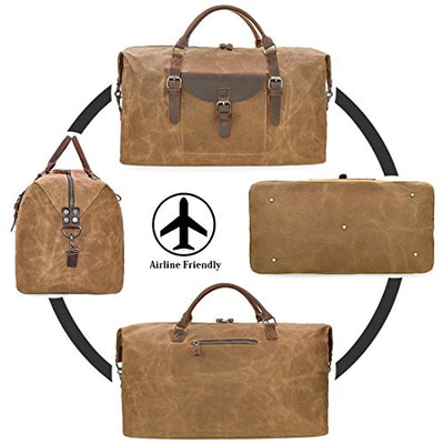 Travel Bags Leather Waterproof Canvas Weekender Bag