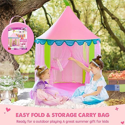 Play tent kids indoor, play tent for kids with star lights - glitter castle nursery with carrying bag - kids house- toy for indoor and outdoor play