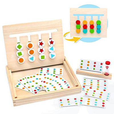 Wooden puzzle sorting box educational toys board games