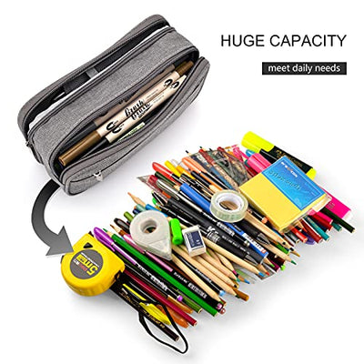 Trousse à crayons, trousse à crayons de grande capacité avec 3 compartiments, trousse à crayons pour adolescents, grande trousse à crayons pour l'école et le bureau 