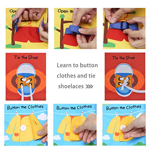 Busy Book 3D Fabric Books for Babies, Interactive Toys Travel Toys