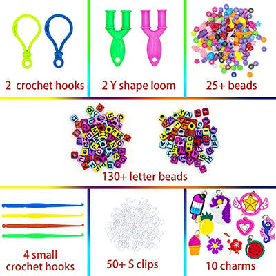 Loom Ribbons Set for Crafting, 2000+ Colorful Rubber Bands Starter Set DIY Crafting Colorful Ribbons Box Set