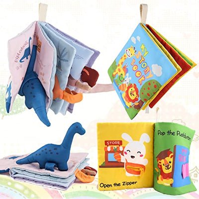 Baby toys, 2 pieces of interactive 3D books for baby, soft fabric books, busy books, toys