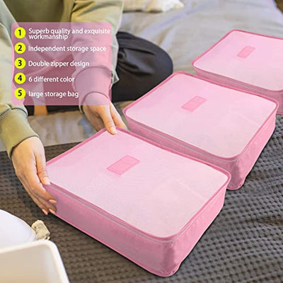 Pack of 8 Packing Cubes, Suitcase Organisation Cubes, with Shoe Bag, Laundry Bag, Travel Organisers, Clothes Bags, for Backpack