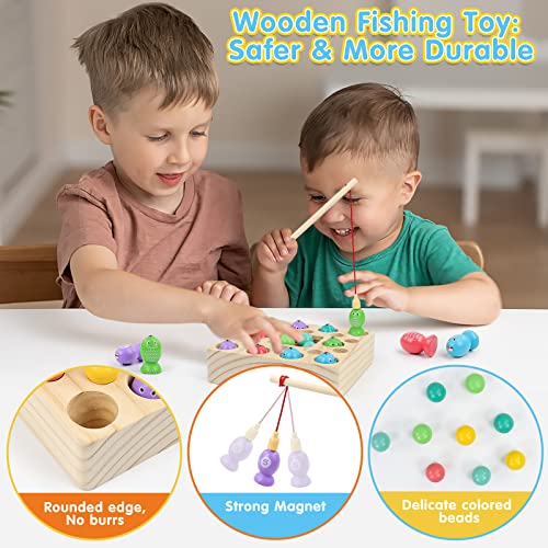 Wooden Fishing Game, Learning Toy, Magnetic Board, Children's Toy