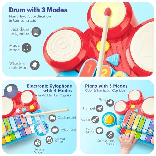 Baby Music Toy Baby from 1 2 3 4 5 Years Baby Xylophone Toy and Drum