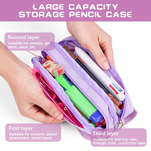 Pencil Case, Pencil Case with Divider Compartment, Pencil Bag, Large Stationery Bag, Handheld Portable Pencil Bag for School & Office