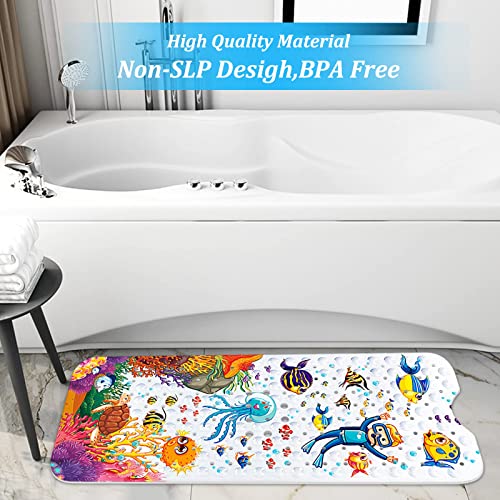 Non-slip bathtub mat Non-slip bathtub mat,  design with 200 suction cup & drain holes, Extra long shower mat