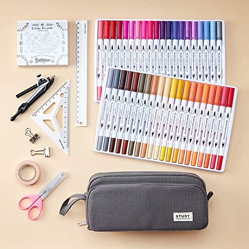 Pencil Case with 3 compartments Large Capacity Pencil Case Pencil Case Pencil Case for School & Office