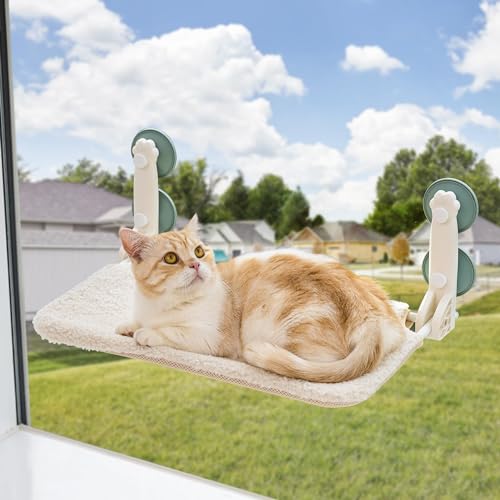 Cat Bed Window Foldable Hammock Cat Window Cat Windowsill with Stable Suction Cups up to 18kg, 45x30x20cm