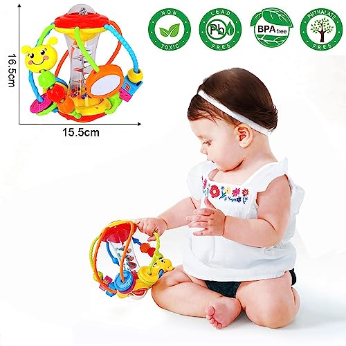 Baby Toy 6 Months Rattle Motor Skills Ball Grasping Toy, Shake & Crawling Motor Skills Toy