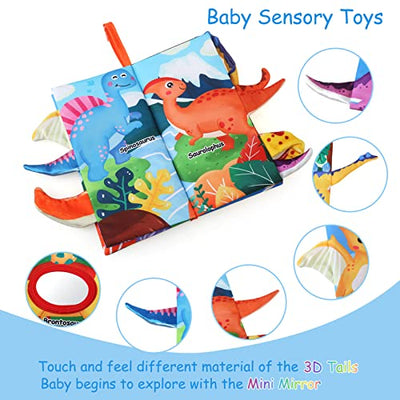 Baby sensory toy, baby fabric book, 3D picture book fabric books baby touch book with rustling paper