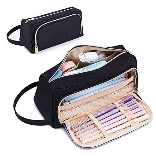 Pencil case, pencil case large capacity 2 compartment pencil cases unisex pencil case pencil pouch pencil case school supplies pencil case with carry handle for school office