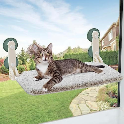 Cat Bed Window Foldable Hammock Cat Window Cat Windowsill with Stable Suction Cups, 52x30x20cm