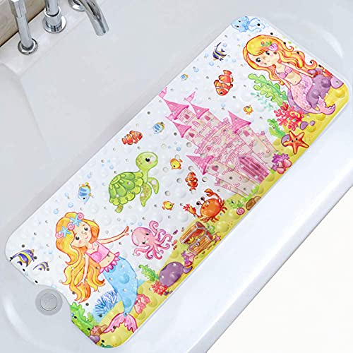 Non-Slip Children's Bath Mat, Sea Animal Picture Bath Mat with 200 Suction Cups