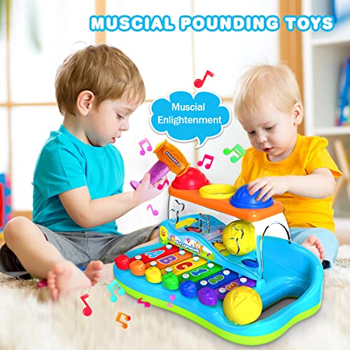 Xylophone with hammer play toy, xylophone baby music toy from 1 year old