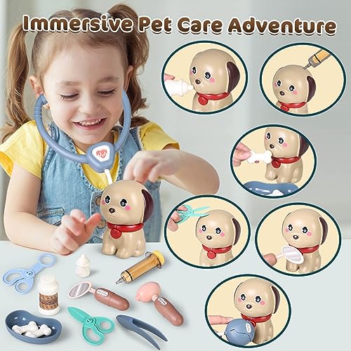 Veterinarian suitcase for children, doctor suitcase children from 3 years, veterinarian playset with suitcase, doctor suitcase children